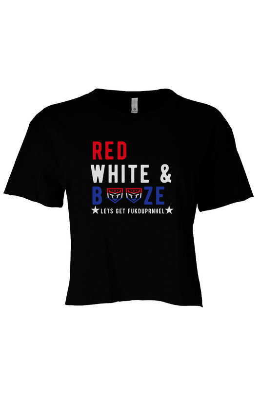 Womens Red White & Booze Crop