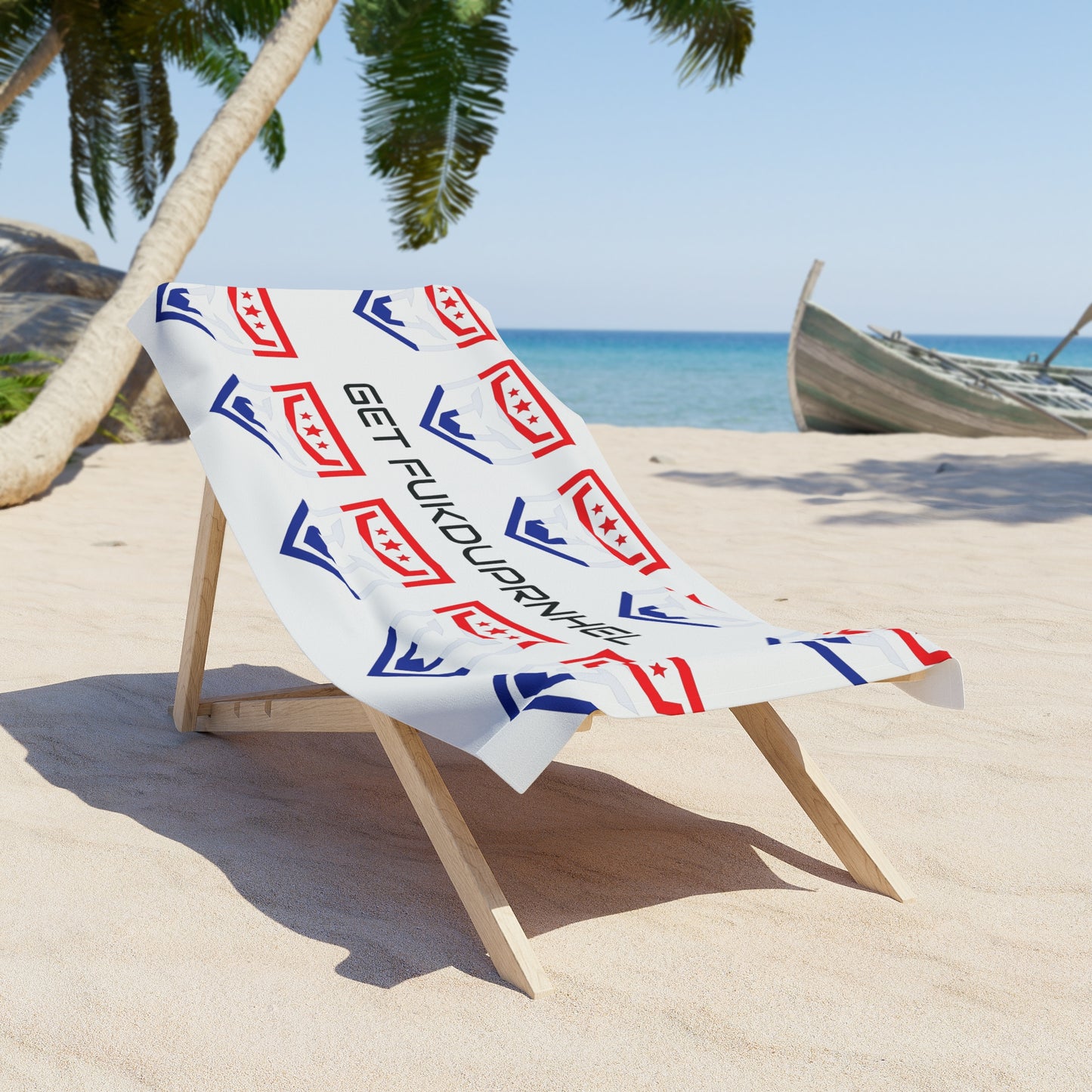 Red White and Blue Beach Towel