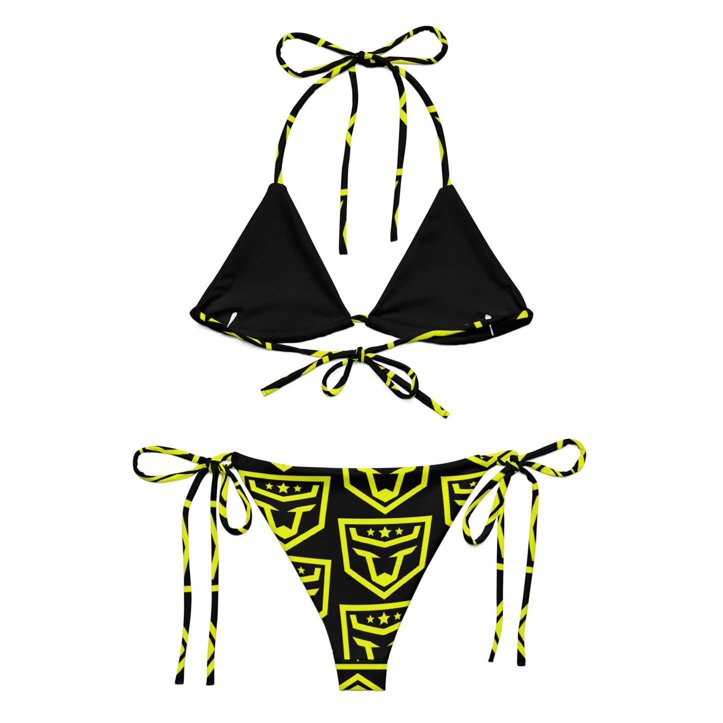 FUNH Neon Yellow Pattern Bikini Set