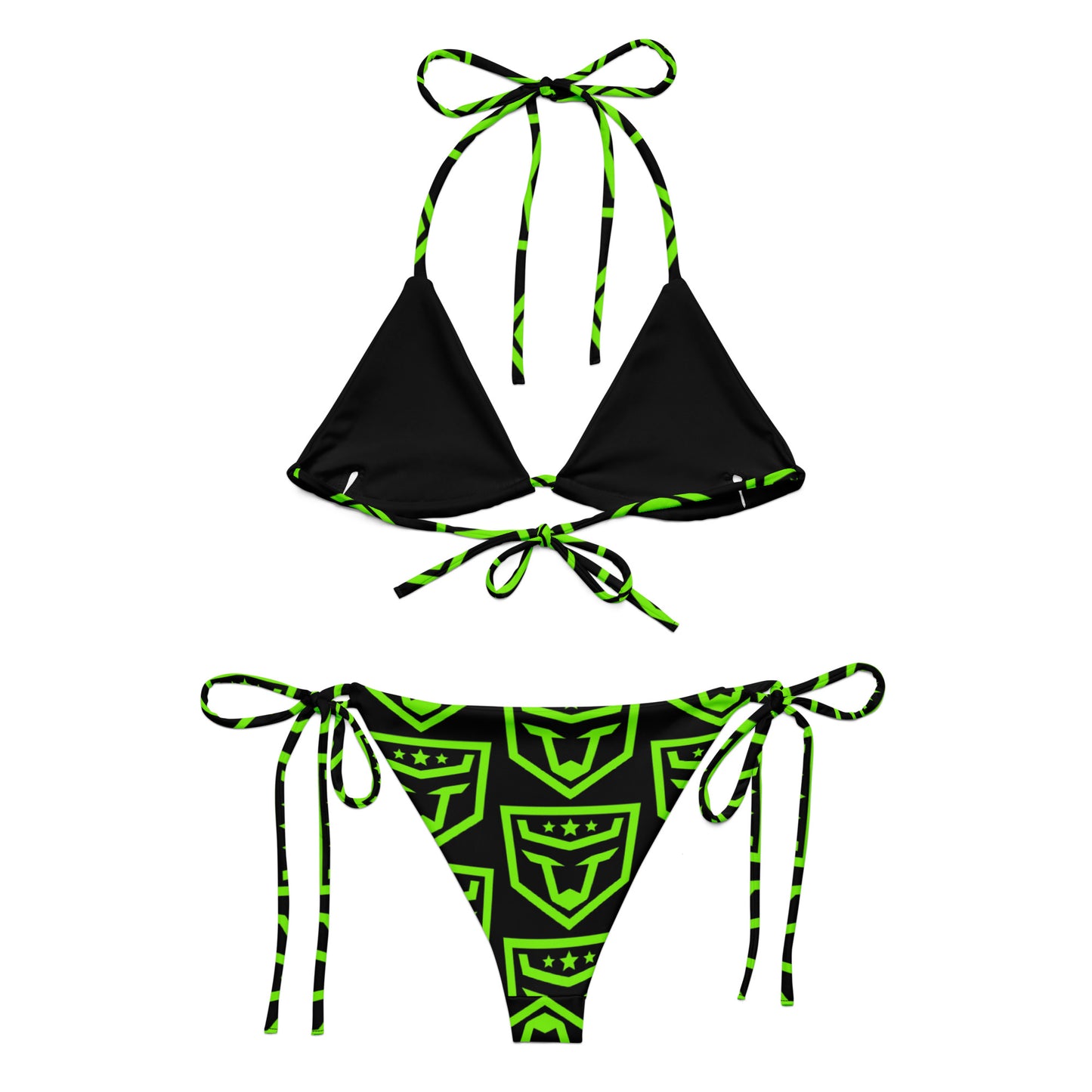 FUNH Neon Green Pattern Bikini Set