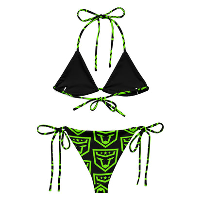 FUNH Neon Green Pattern Bikini Set