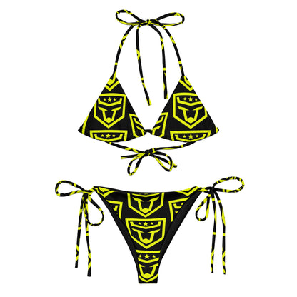 FUNH Neon Yellow Pattern Bikini Set