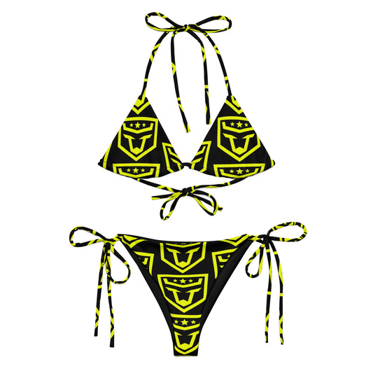 FUNH Neon Yellow Pattern Bikini Set