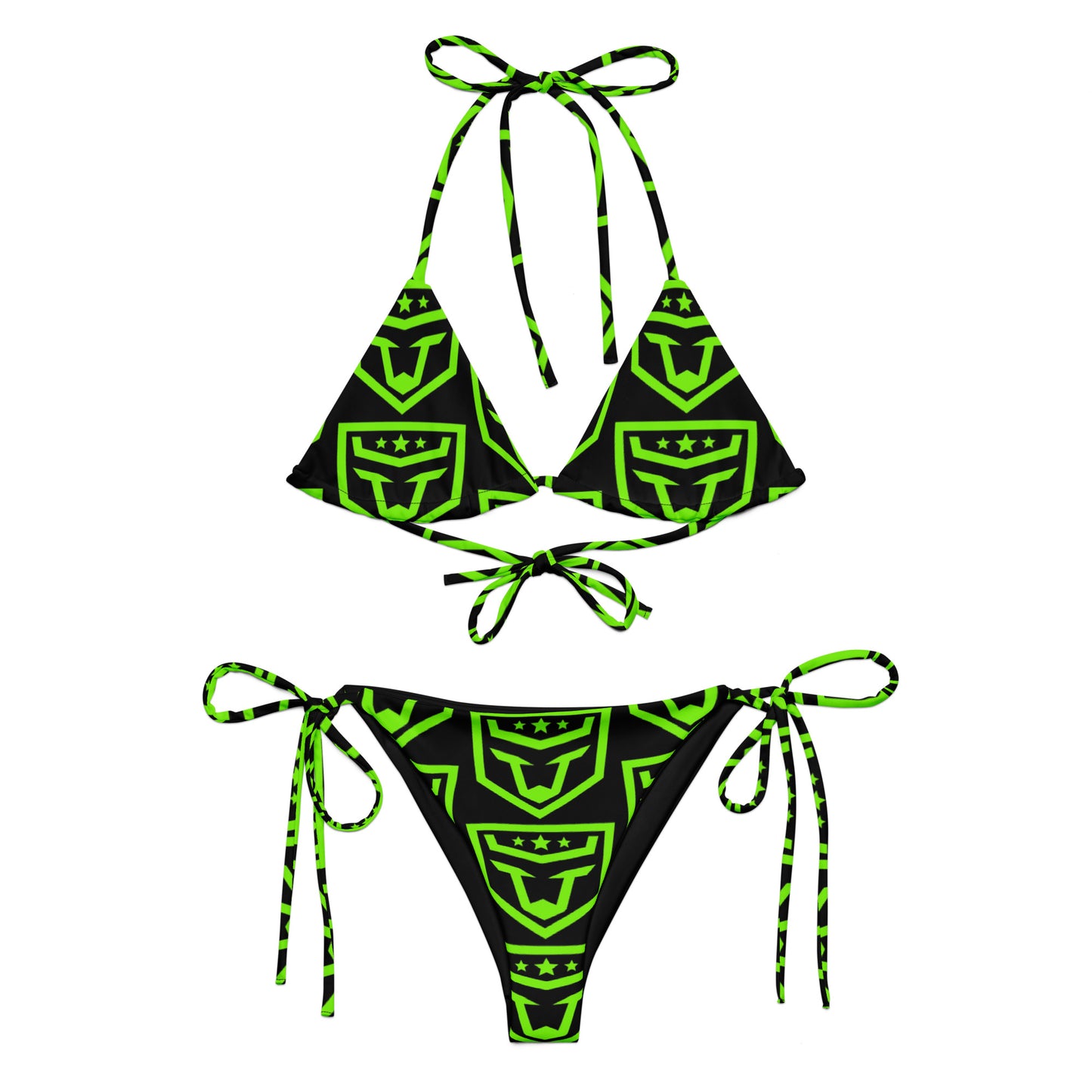 FUNH Neon Green Pattern Bikini Set