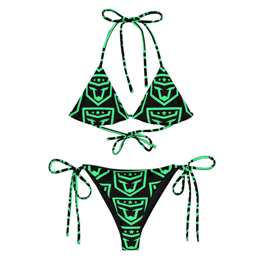 FUNH Mint Green Pattern Bikini Set