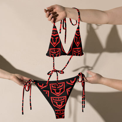 Red and Black FUNH String Bikini