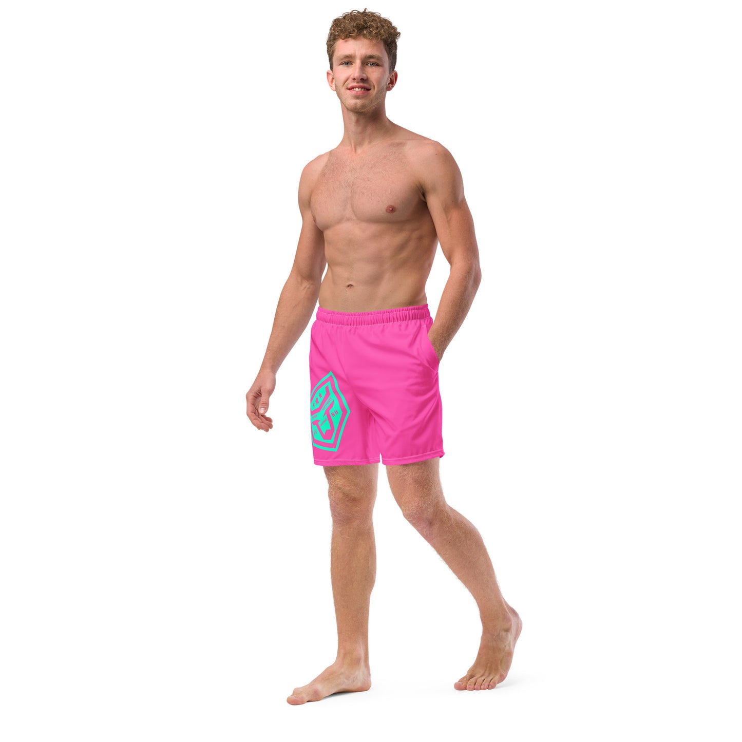 Mens Hot Pink and Teal FUNH Swimwear