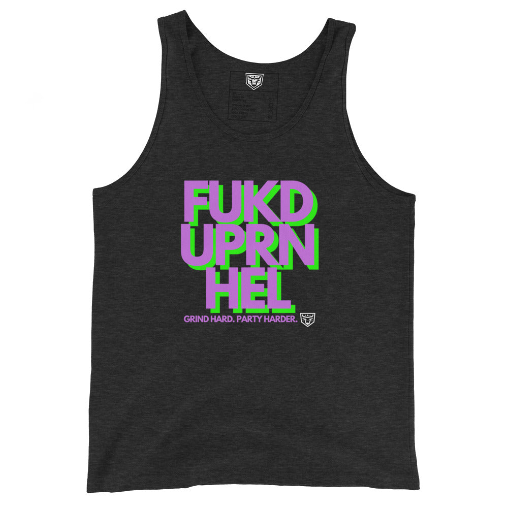 Men's Purple and Green Tank