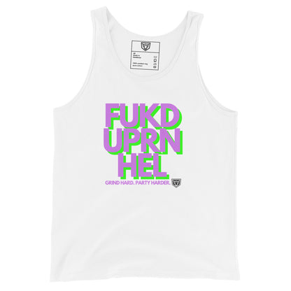 Men's Purple and Green Tank